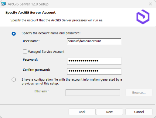 Using a domain account